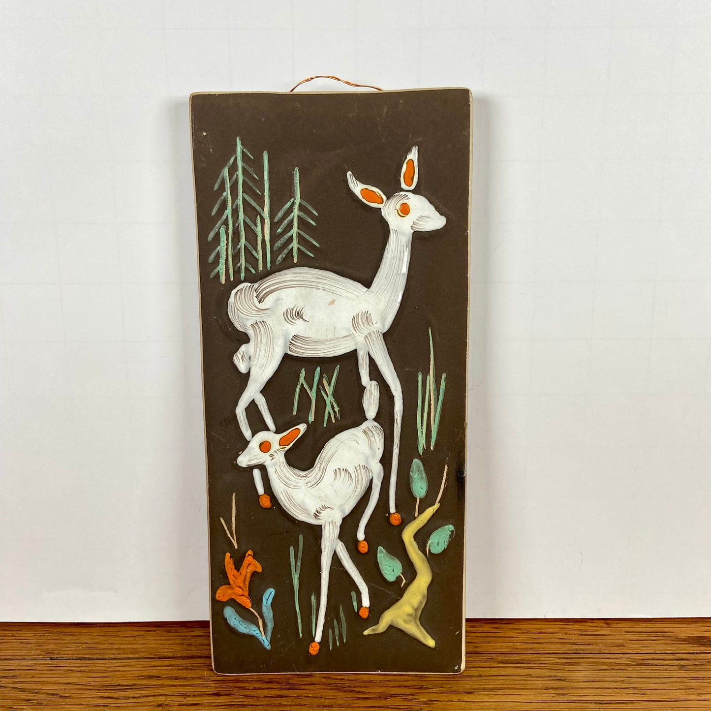 Vintage keramieken wandhanger hertjes