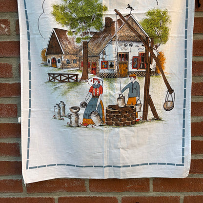 Vintage overhanddoek “Eigen haard is goud waard”