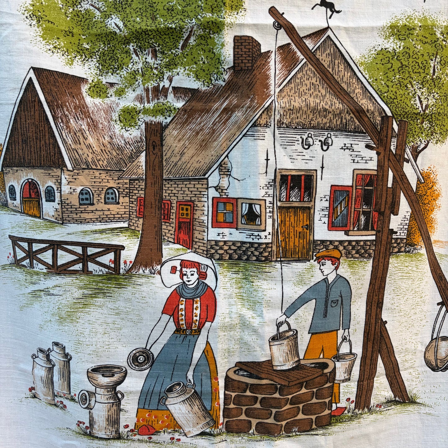 Vintage overhanddoek “Eigen haard is goud waard”