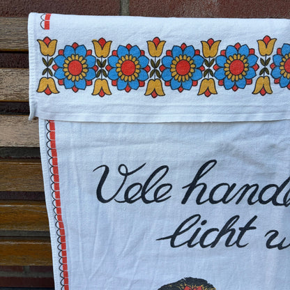 Vintage overhanddoek “Vele handen maken licht werk”