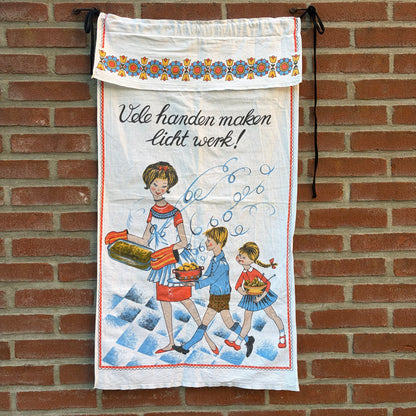 Vintage overhanddoek “Vele handen maken licht werk”