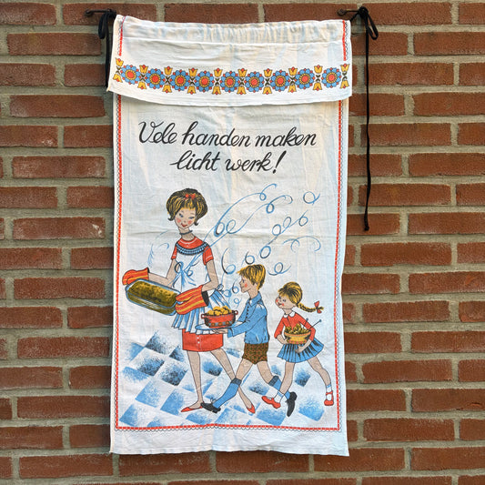 Vintage overhanddoek “Vele handen maken licht werk”