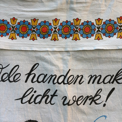 Vintage overhanddoek “Vele handen maken licht werk”