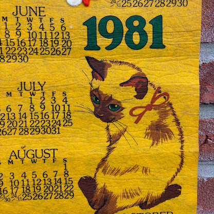 Vintage kalender katten 1981