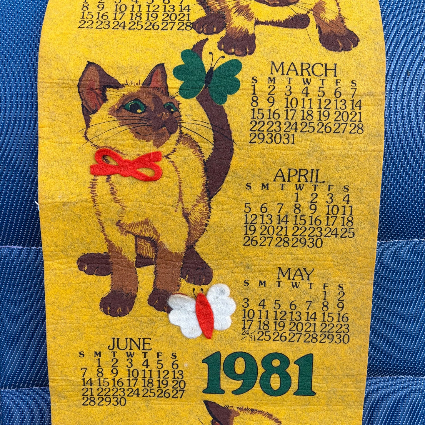 Vintage kalender katten 1981