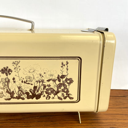 Vintage Brabantia ontbijtkoekblik wilde bloemen