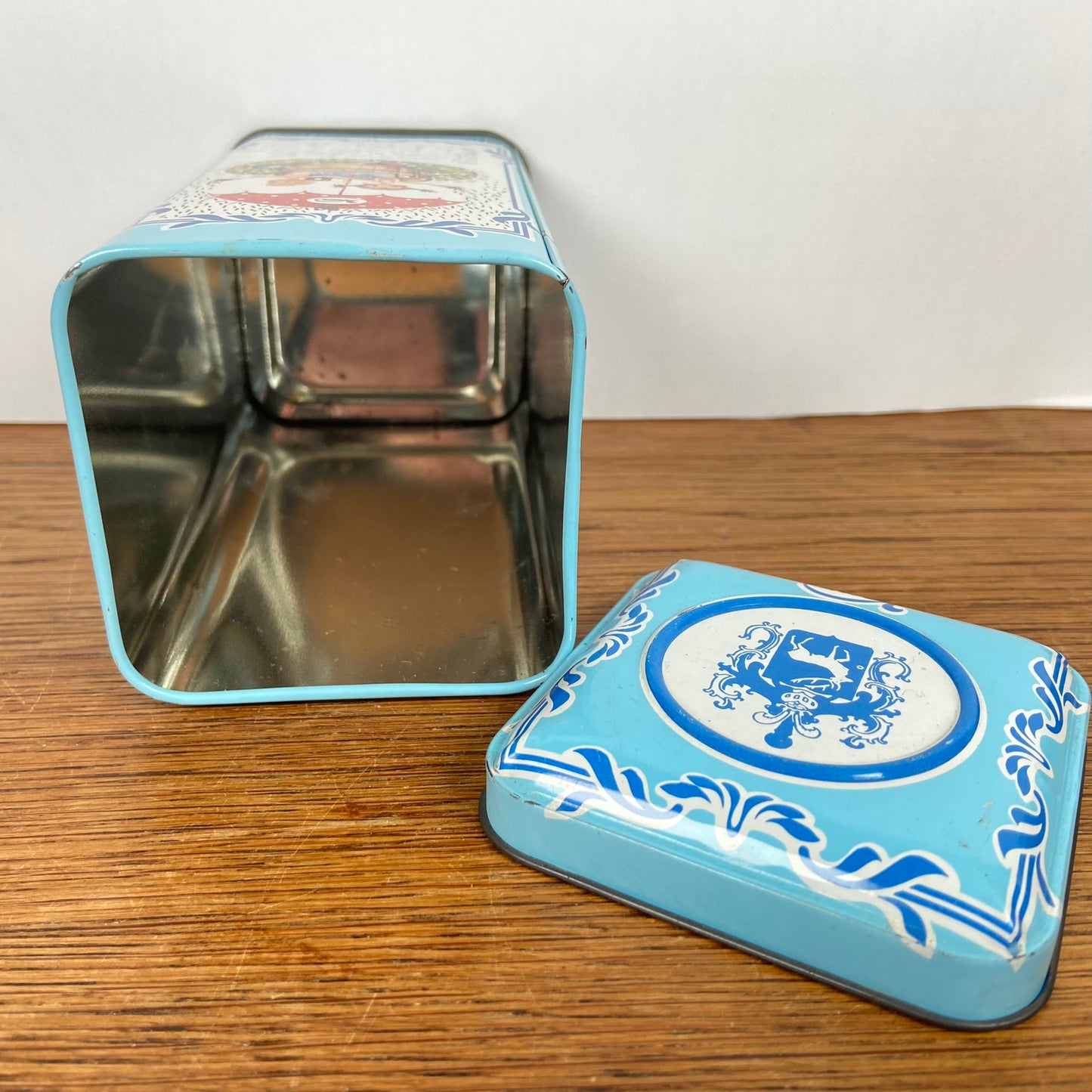 Vintage Venz blikje blauw