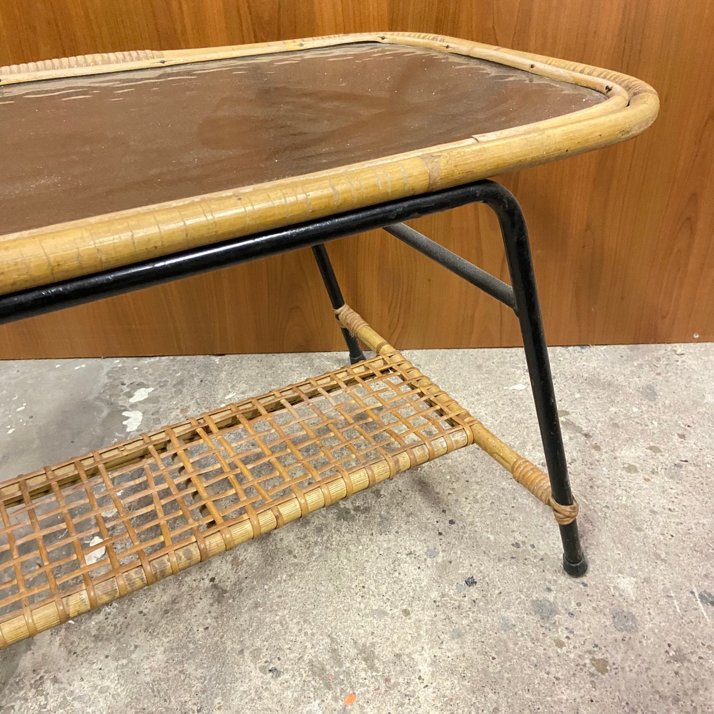 Vintage rotan salontafel