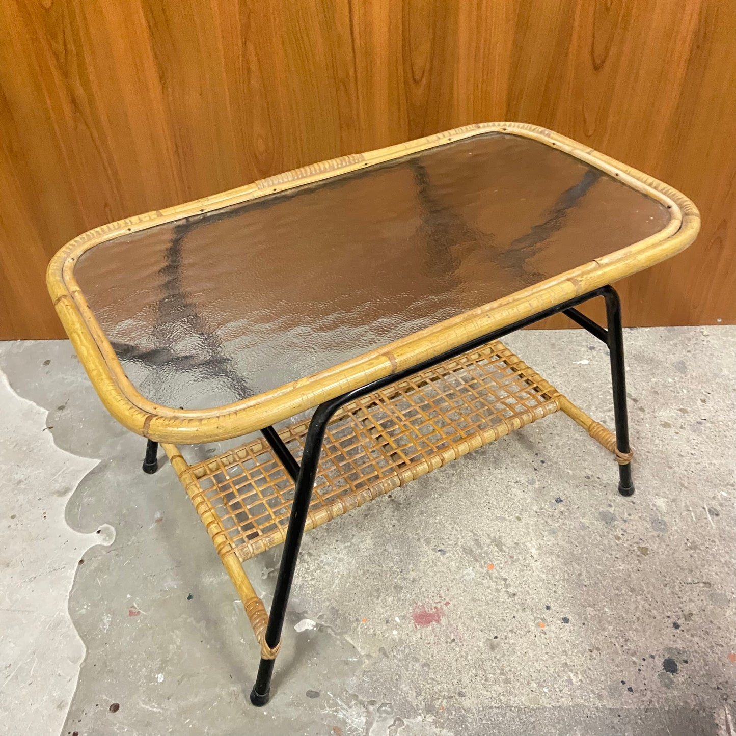 Vintage rotan salontafel