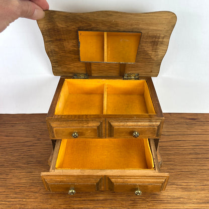 Vintage houten sieradenkistje