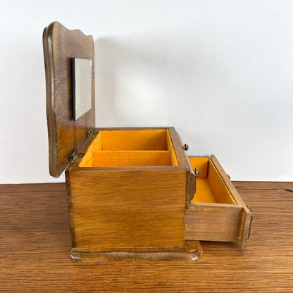 Vintage houten sieradenkistje
