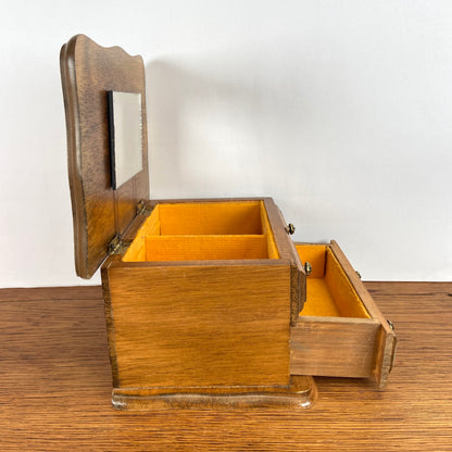 Vintage houten sieradenkistje