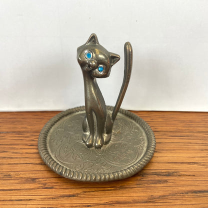 Vintage ringenhouder kat
