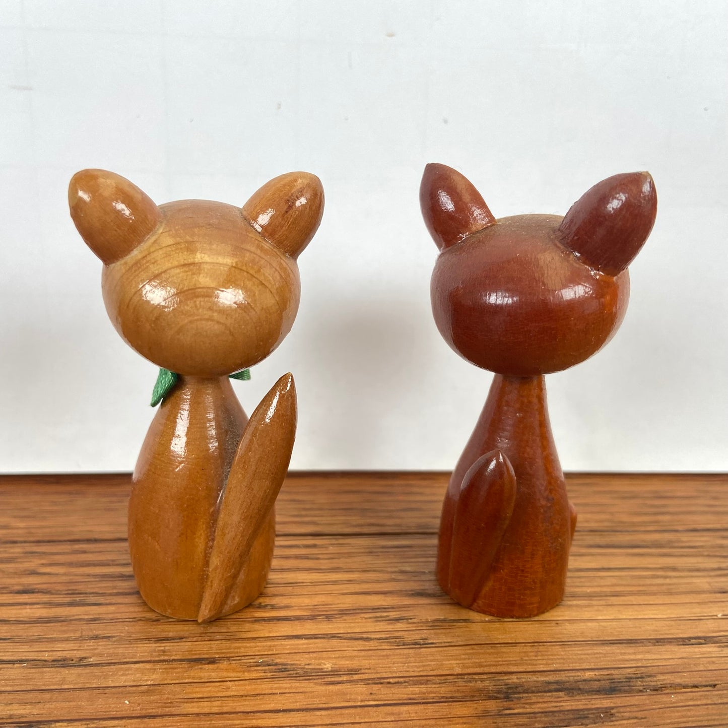 2 vintage houten katjes