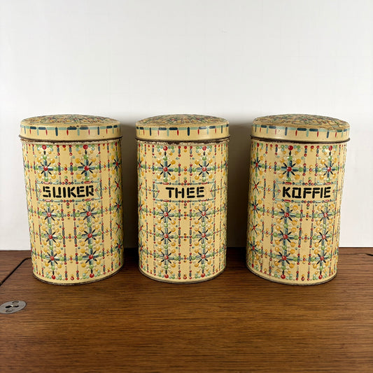 Set van 3 vintage blikken