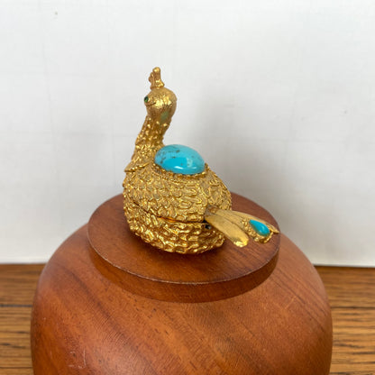 Vintage pillendoosje pauw