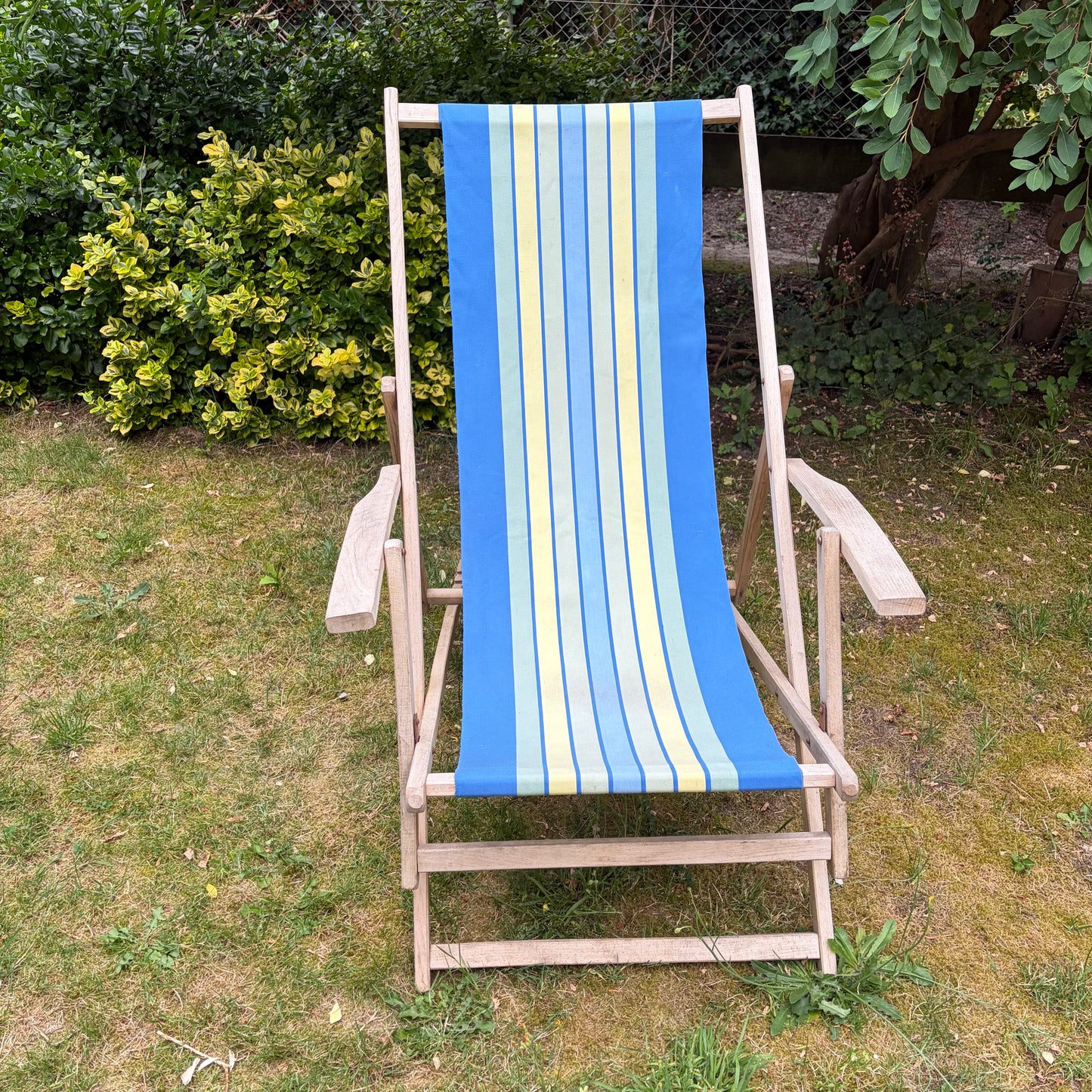 Vintage houten strandstoel