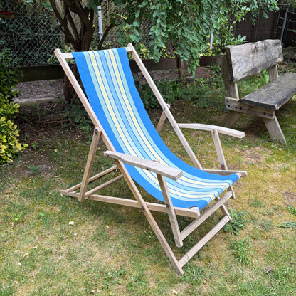 Vintage houten strandstoel
