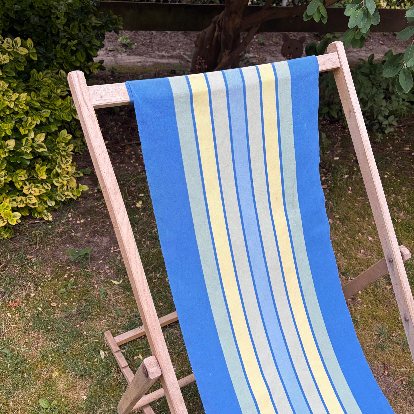 Vintage houten strandstoel