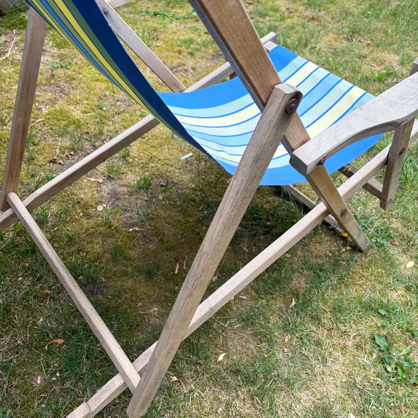 Vintage houten strandstoel