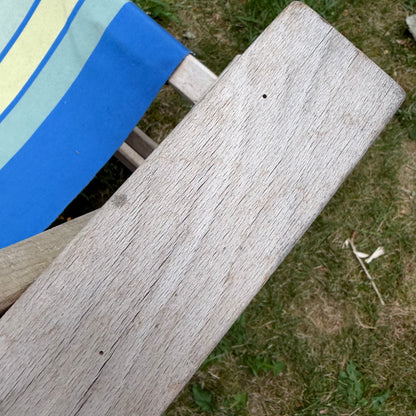 Vintage houten strandstoel
