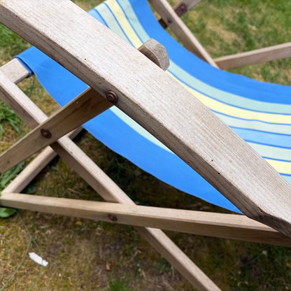 Vintage houten strandstoel