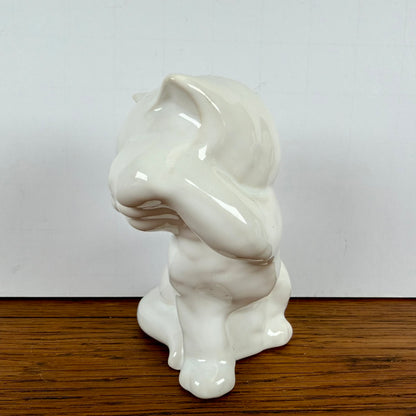 Vintage wit katje groene ogen klein