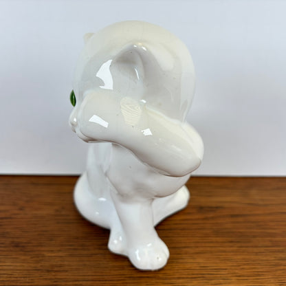 Vintage wit katje groene ogen groot