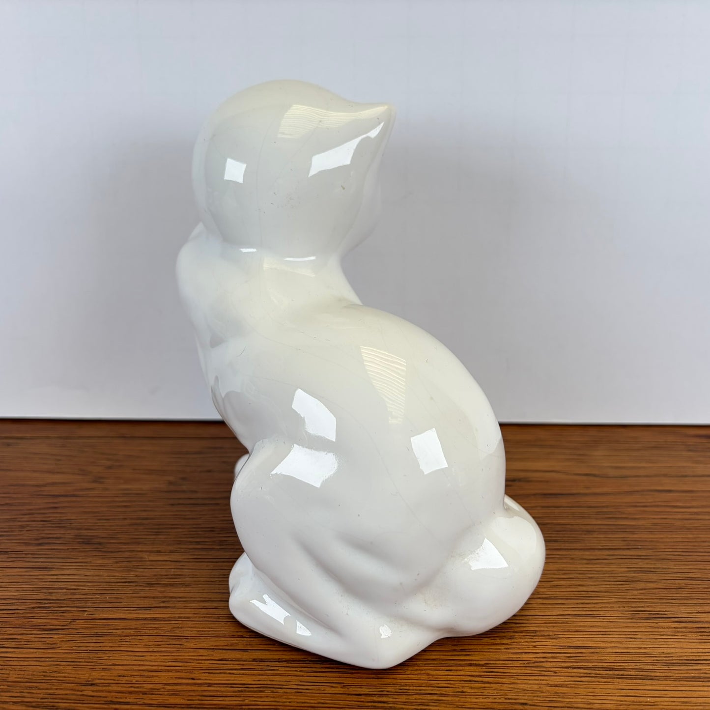 Vintage wit katje groene ogen groot