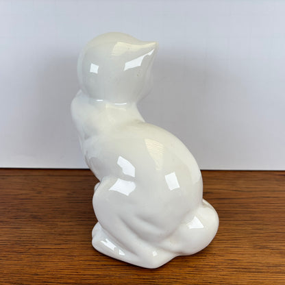 Vintage wit katje groene ogen groot