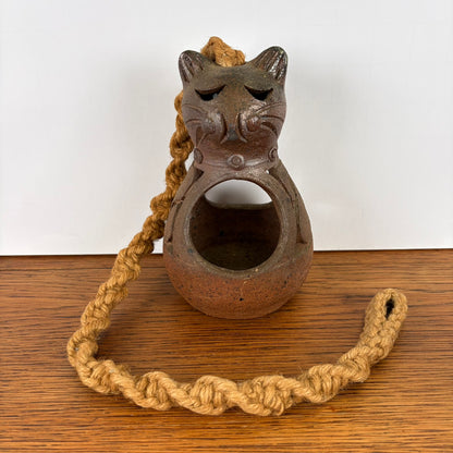Vintage hangbloempot kat