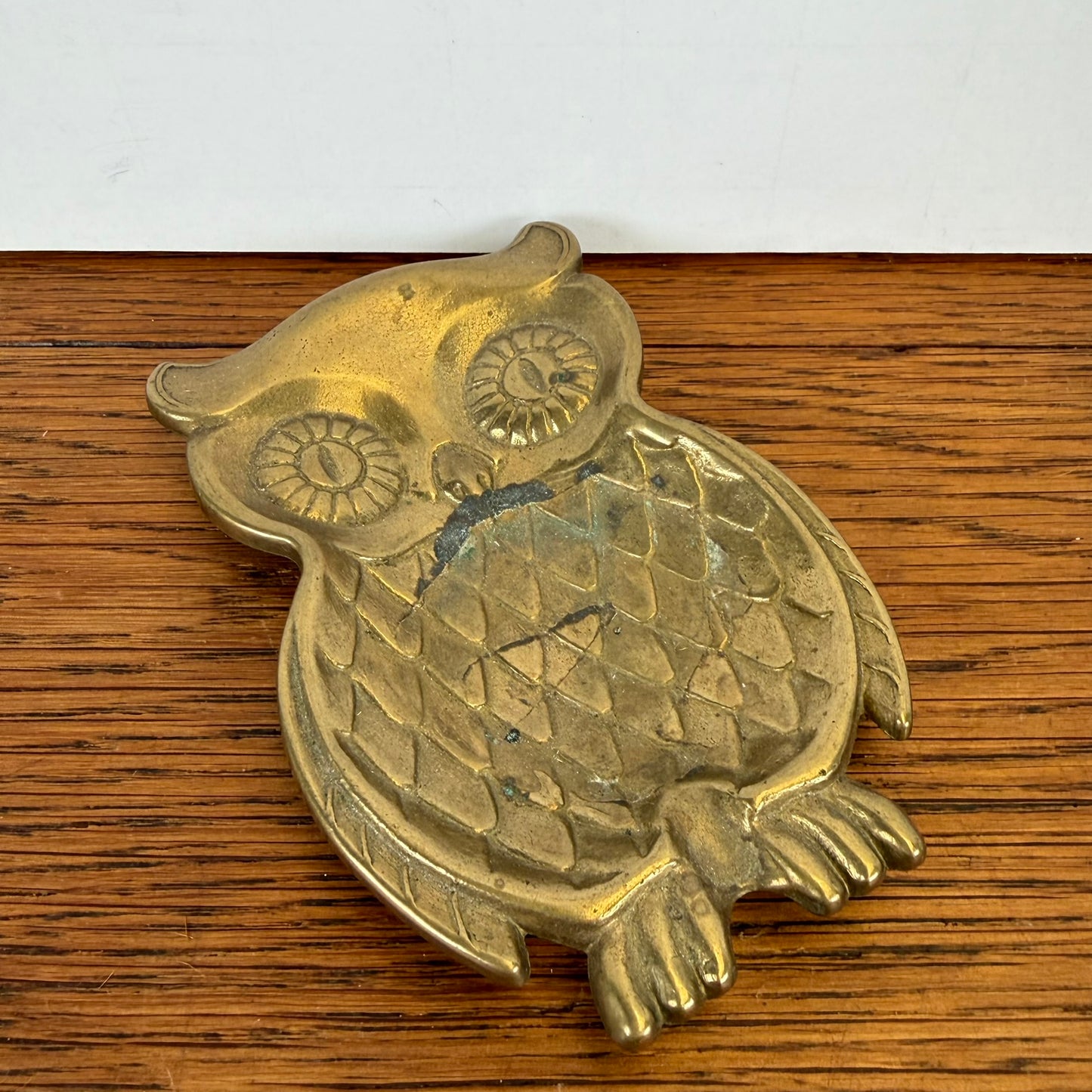 Vintage messing schaaltje uil
