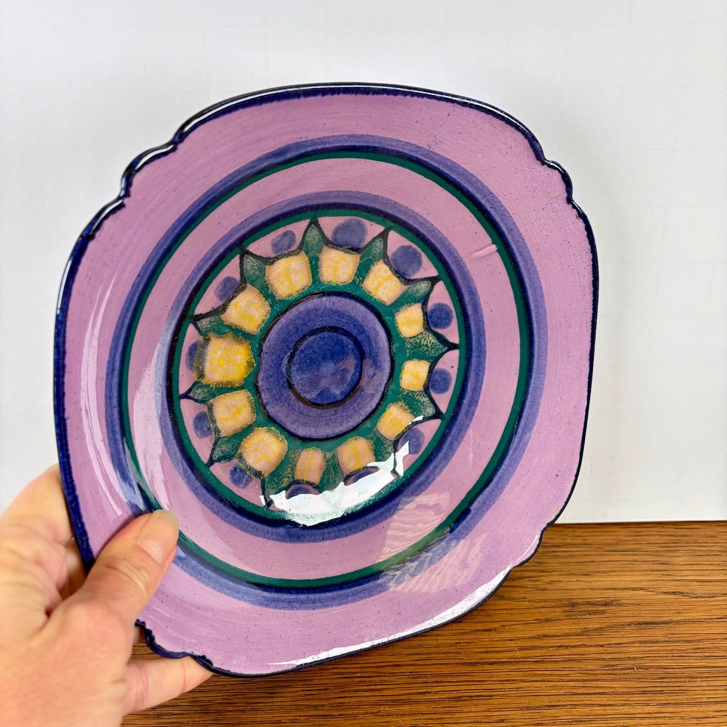 Vintage Lila Flora Holland schaal “vierkant”