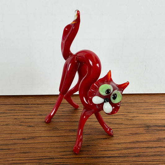 Vintage glazen rode kat