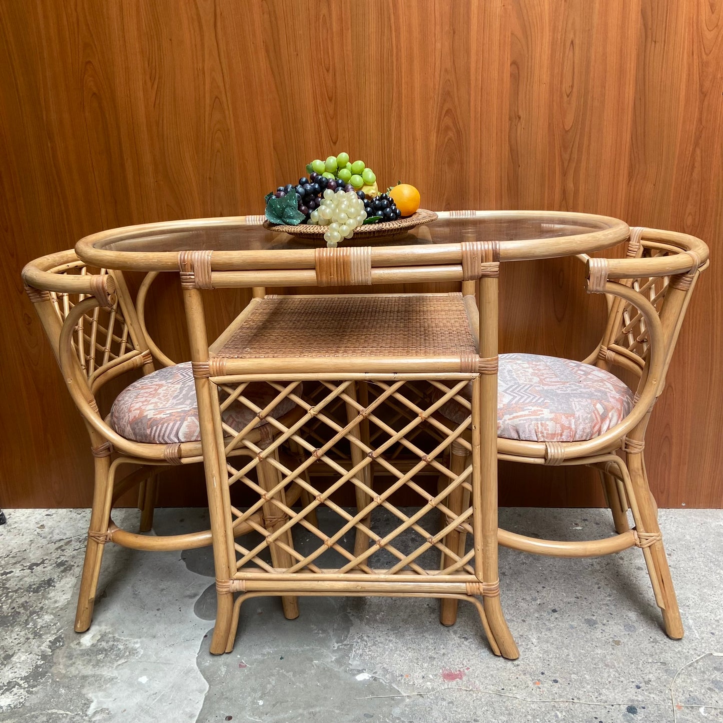 Vintage rotan bistroset