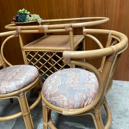 Vintage rotan bistroset