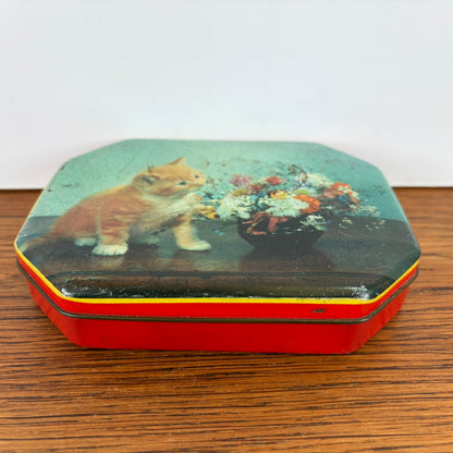 Vintage blikje rode kat