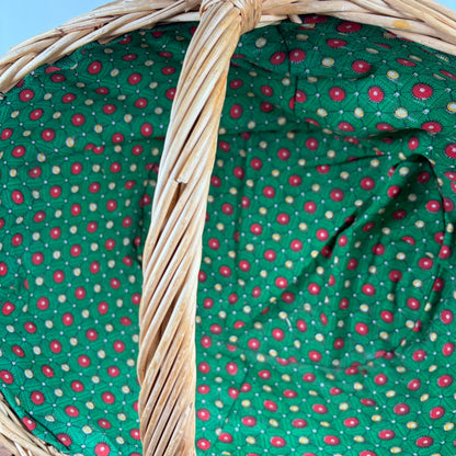 Vintage rieten mand met hengsel