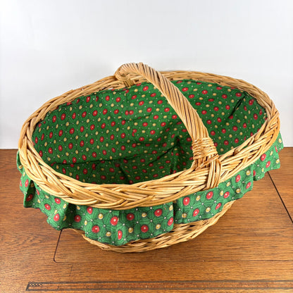 Vintage rieten mand met hengsel