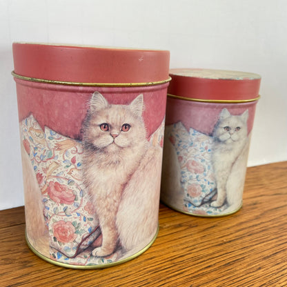 Set van 2 roze katten blikken