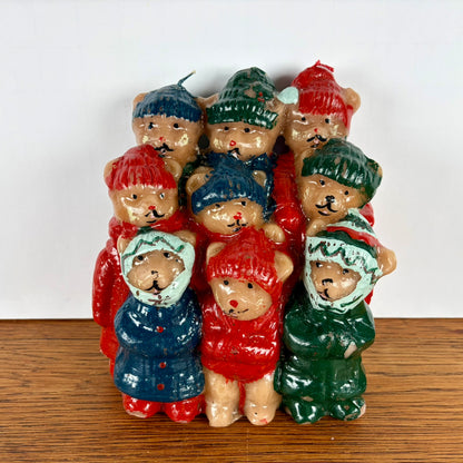 Vintage beren kerstkoor kaars