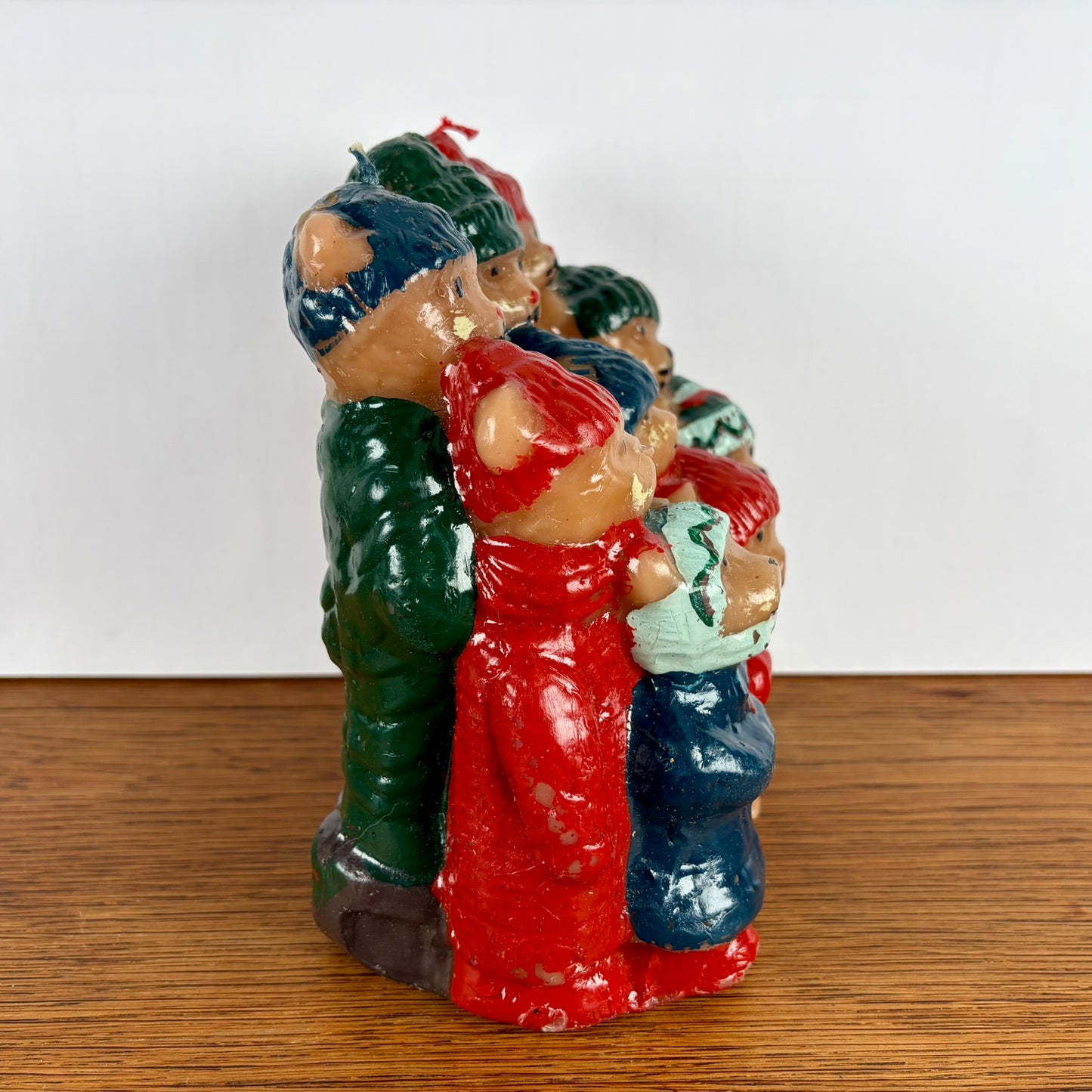 Vintage beren kerstkoor kaars