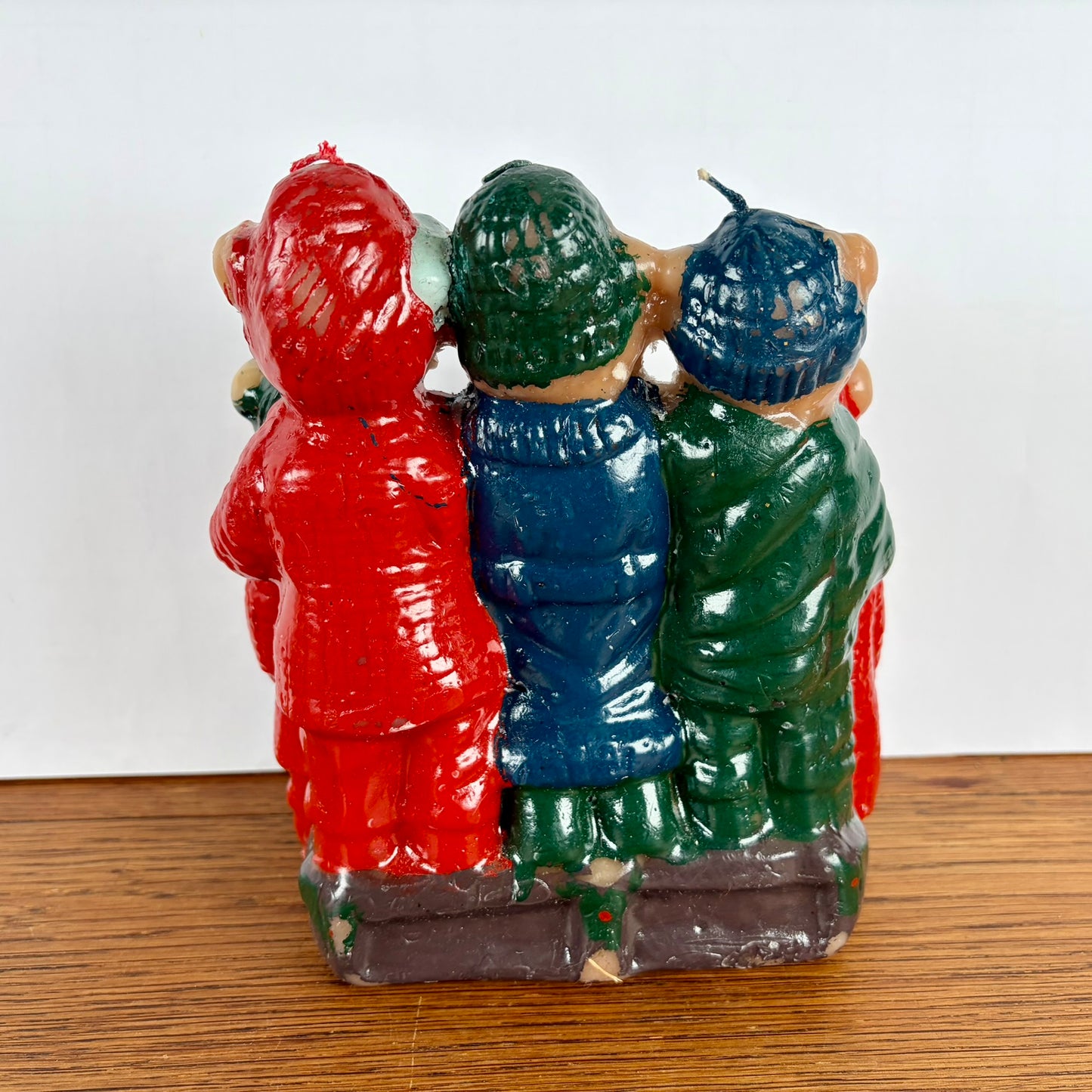 Vintage beren kerstkoor kaars