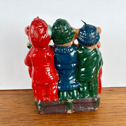 Vintage beren kerstkoor kaars
