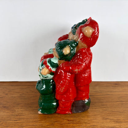 Vintage beren kerstkoor kaars