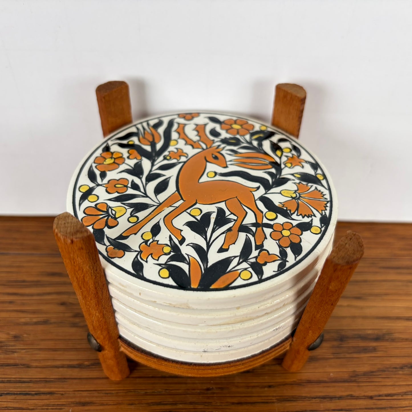 Vintage keramieken onderzetters