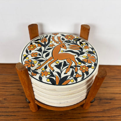 Vintage keramieken onderzetters