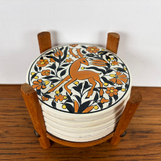 Vintage keramieken onderzetters