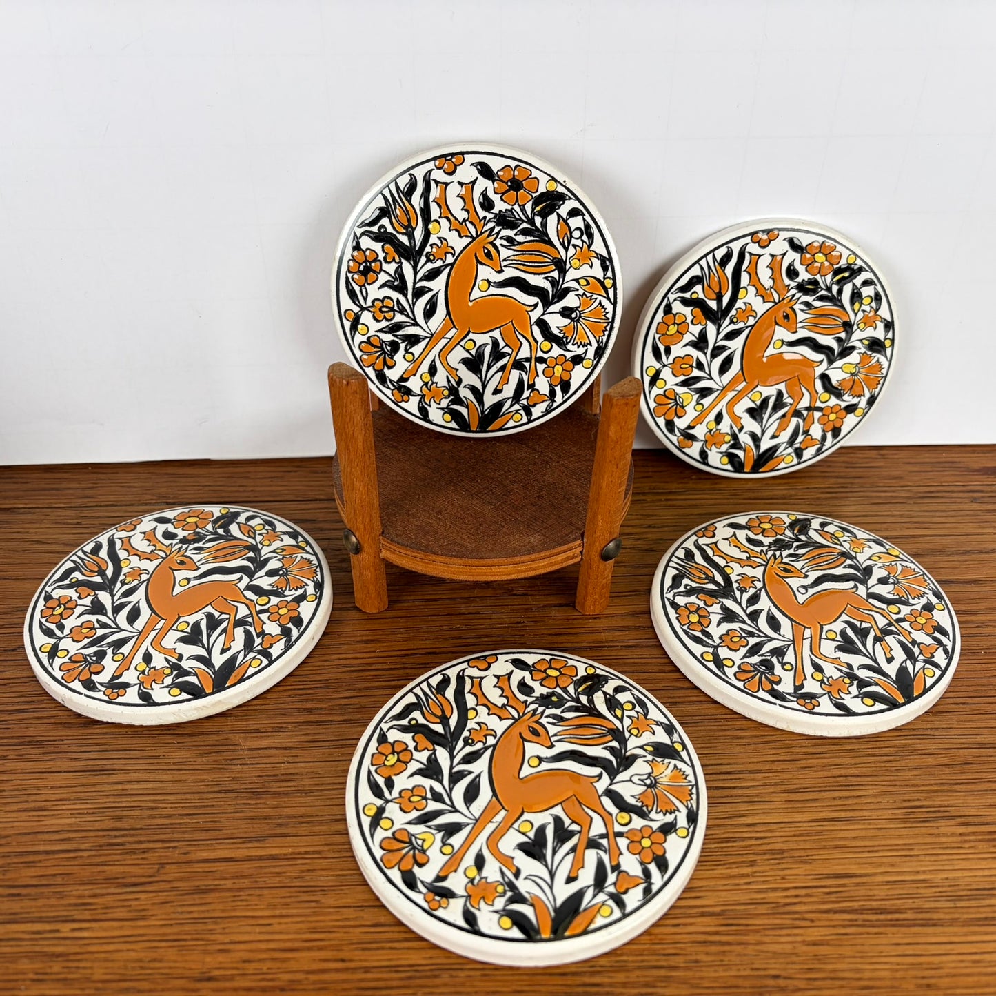 Vintage keramieken onderzetters