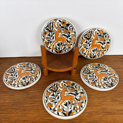 Vintage keramieken onderzetters